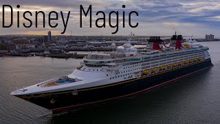 Disney Magic Arriving Port of Southampton with P&O Britannia