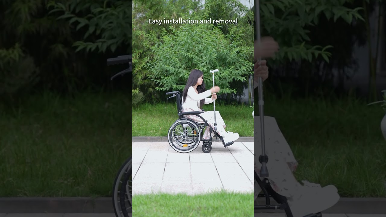 A practical cane holder—would you like to have it on your wheelchair? #wheelchair
