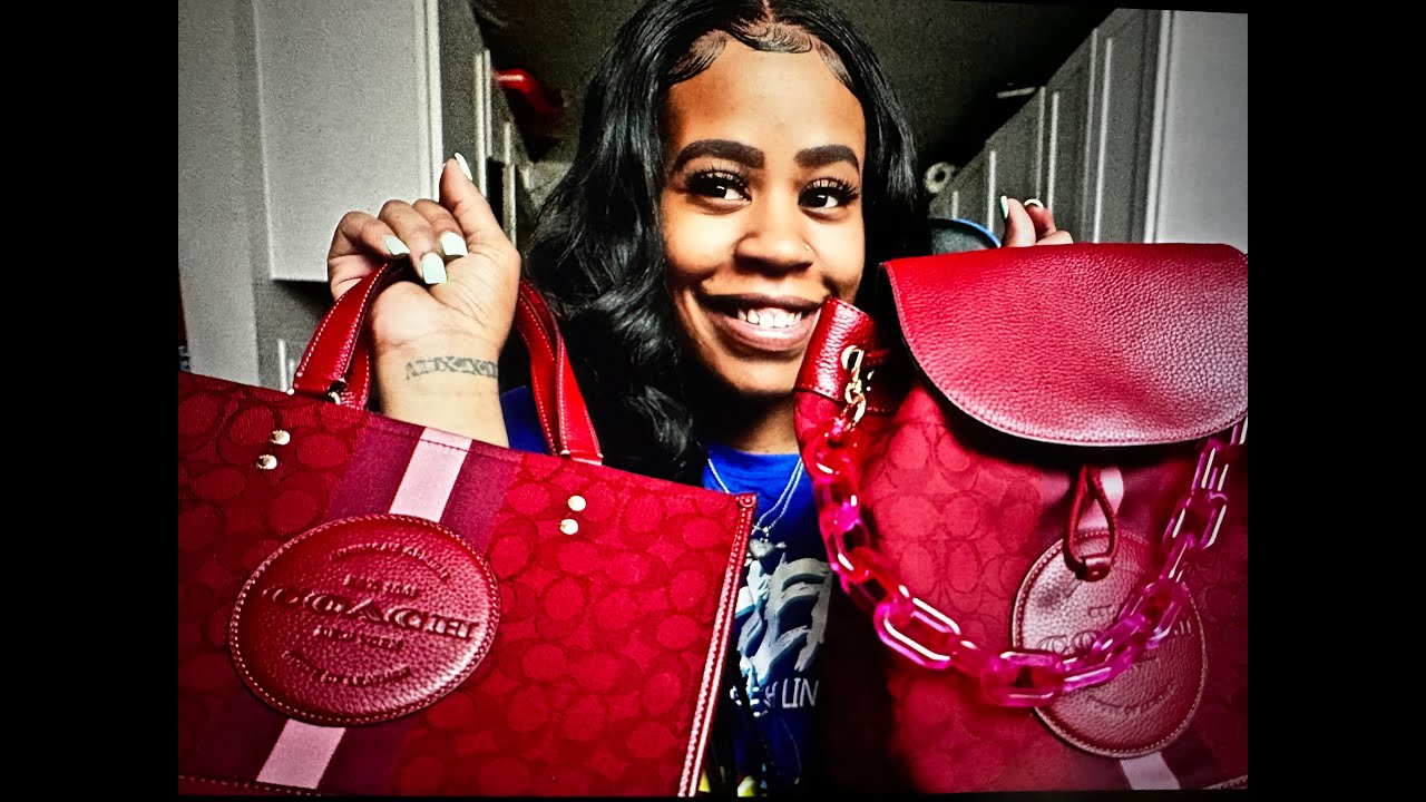 Coach Review! RED DEMPSEY CARRYALL & DRAWSTRING BACKPACK