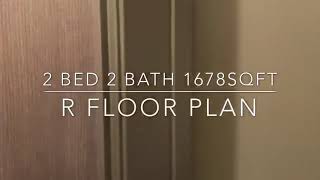 R Floor Plan; 2 bd / 2 ba