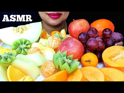 ASMR:FRUIT PLATTER*PERSIMMON,KIWI,  MELON,GAINT GRAPE,MARMALADE ORENGE,MALTA,APPLE*||ZAKIA-ASMR
