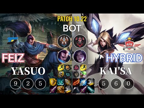 DYN Feiz Yasuo vs APK HyBrid Kai'Sa Bot - KR Patch 10.22