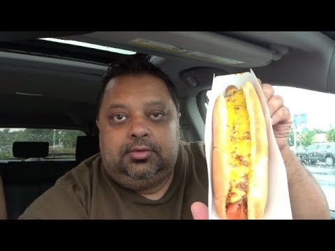 Eating Sonic Footlong Hot Dog & Crispy Chicken Tenders