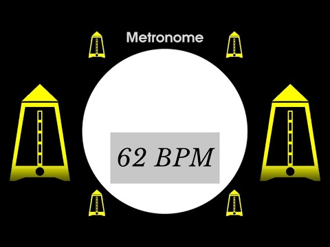 62 BPM Metronome - Adagio - 1080p - TICK and FLASH, Digital, Beats per Minute