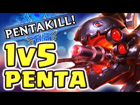 THE MASTER BAIT 1 VERSUS 5 PENTAKILL FLANK SNIPER KOG'MAW (Kog'Maw Jungle) - Nightblue3