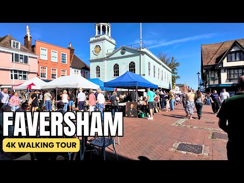 Faversham Town 4k Walk | Sunday Market Faversham Town, UK Kent Walking Tour 4K