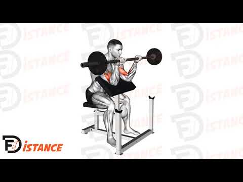 Exercice Curl inversé au pupitre avec barre droite