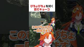 びちょびちょを拭く百灯キョーコ【ホロライブ】#shorts