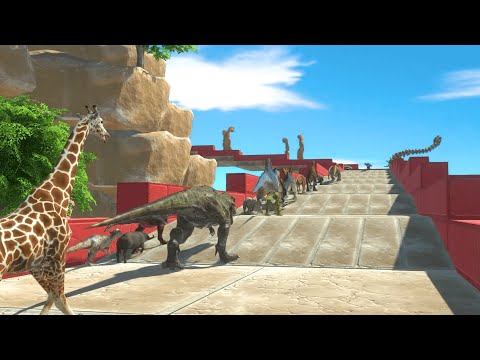 Dinosaurs&Animals Trap Climb Race Who will get the crown? -Animal Revolt Battle Simulator