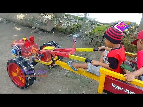 traktor sawah mini lengkap ada start engkol dan gerobaknya part 4