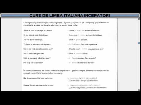 Învață  Italiana Online Curs Incepatori (tema+dictionar) - Lectia 25