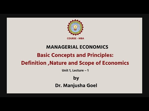 | AKTU Digital Education | Managerial Economics | Basic Concepts and Principles: Definition.....