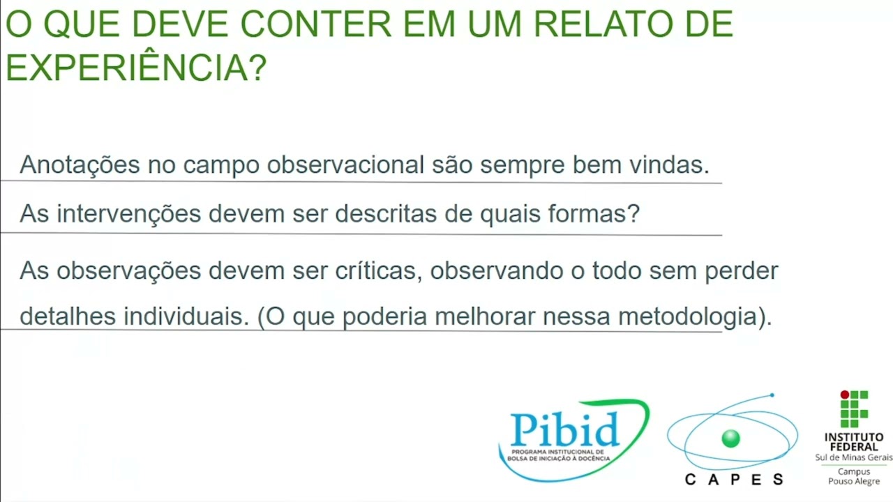 Aula 1- Como criar um relato de experiência.