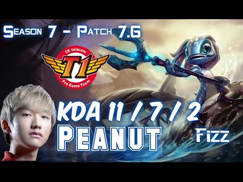 SKT T1 Peanut FIZZ vs SINGED Top - Patch 7.6 KR Ranked