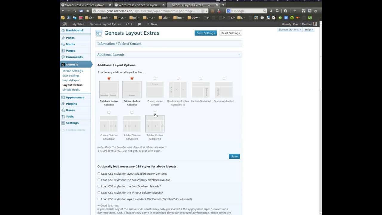 Genesis Layout Extras - Plugin Settings Walkthrough