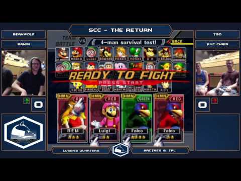 SCC - The Return Melee Doubles - Beanwolf + Bambi (Blue) vs TSQ + PVC Chris (Red) - Loser's Quarters