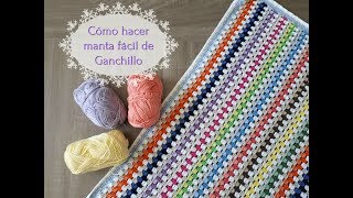 Cómo hacer una manta fácil de crochet, paso a paso. [Tutorial]