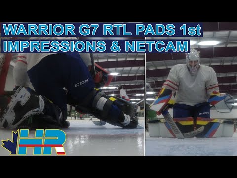 Warrior Ritual G7 RTL pads 1st on ice impressions & netcam goalie GoPro