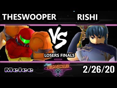 Hax’s Nightclub S1E9 Losers Finals - Rishi (Marth) Vs. TheSWOOPER (Samus) Smash Melee - SSBM