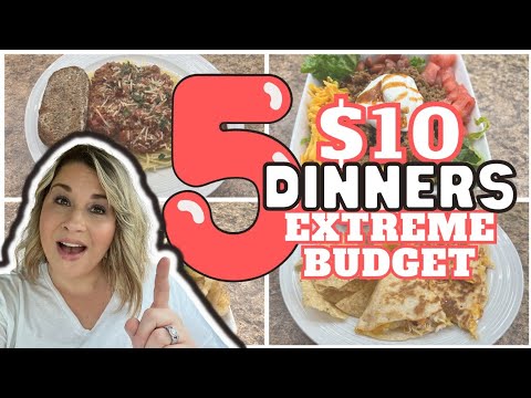 5 Quick & Easy EXTREME Budget $10 or LESS Dinners | How to feed your family for $50 a WEEK