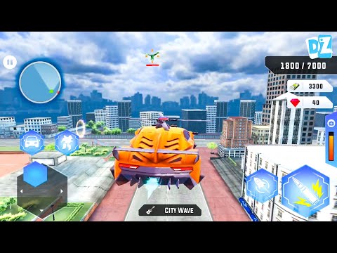 Flying Robot Car Transform: Robot Shooting Games Part 2 - Android Gameplay FullHD