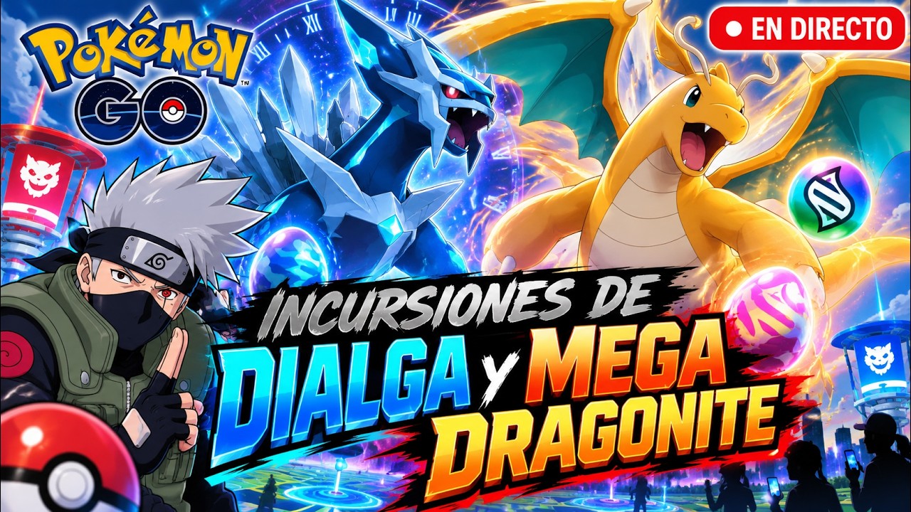 🔴 EN VIVO: ¡DIALGA y MEGA DRAGONITE! 🐉🔥 Incursiones en Pokémon GO