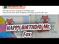 Prepare a birthday card for mr. Fox#standard2 #English activity 