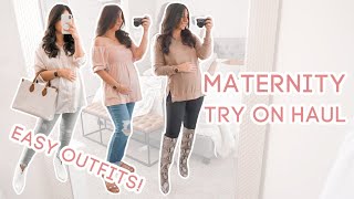 Maternity Jeans Try On Haul | 4 Easy Maternity Outfits!