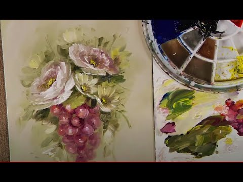 Painting Flowers and Grapes with Acrylics