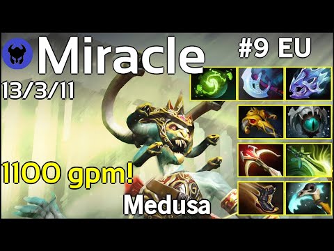 1100 gpm! Miracle [Liquid] plays Medusa!!! Dota 2 7.21