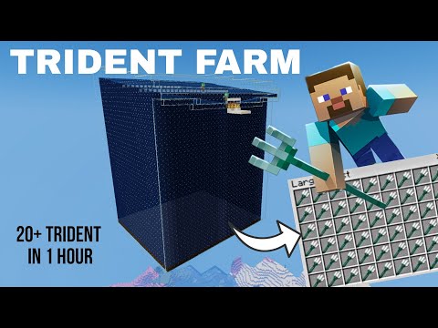 New Updated Trident/Drowned Farm - 1.20.1 — Minecraft farm tutorial thumbnail