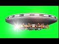 Alien Spaceship Rising Green Screen