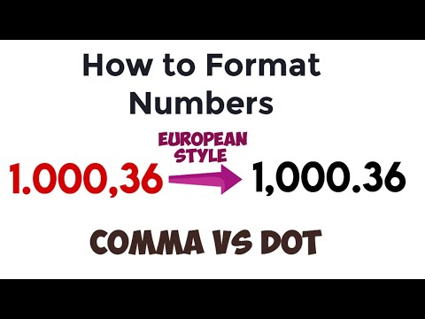 How to Format Numbers with Dot for Thousands and Comma for Decimals (European Style)