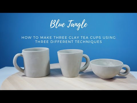 Come realizzare tre tazze da tè in argilla utilizzando tre tecniche diverse | ASMR Ceramic