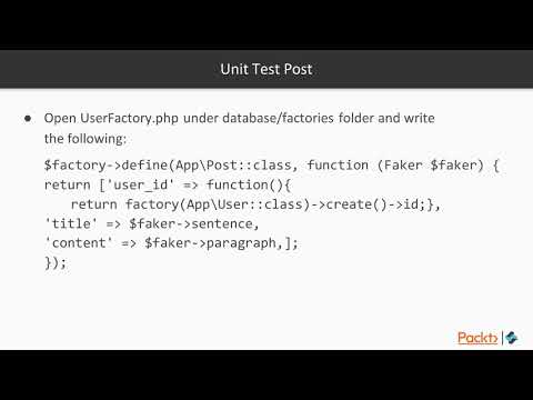 Hands On Web Application Development with Laravel Unit Test of a Laravel | packtpub com