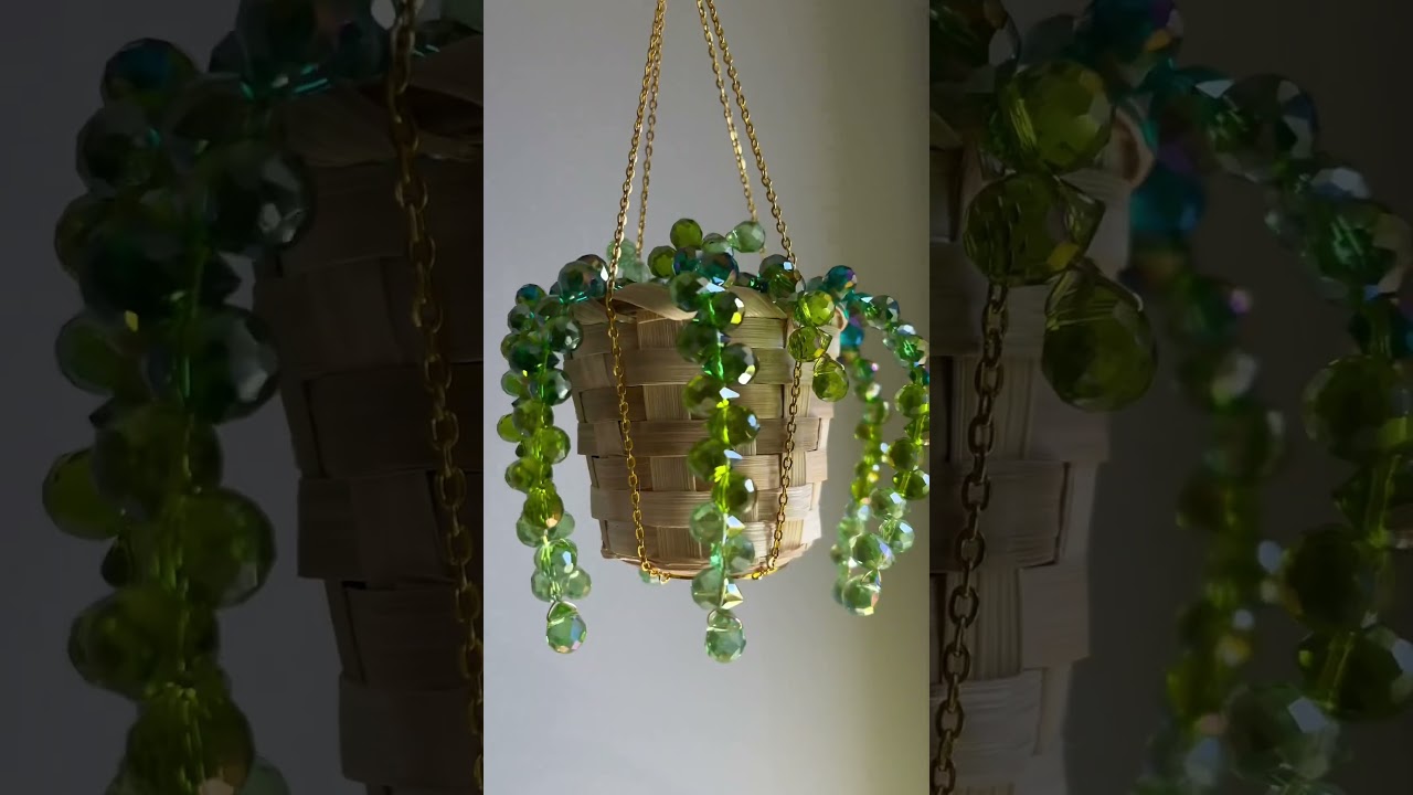 Turning Glass Beads into a Magical Plant Suncatcher! 🪴 #ViralDecor #PlantDecor #beadedplant