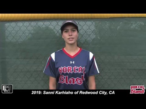 2019 Sanni Karhiaho Pitcher and Second Base Softball Skills Video