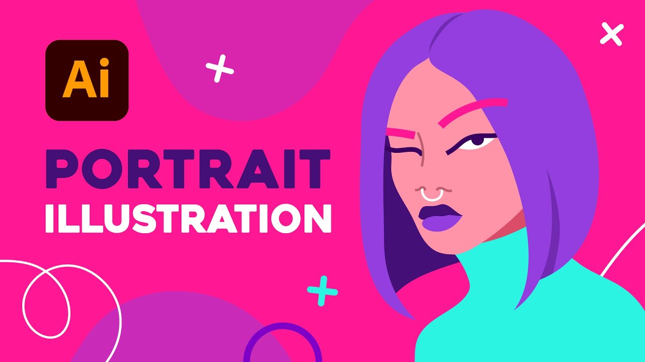 Modern Vector Portrait Illustration | Adobe Illustrator Tutorial