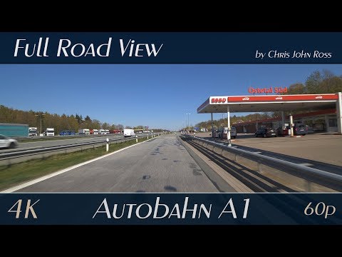 Autobahn (A1), Germany: RP Hatzte - Sittensen - RP Ostetal - Heidenau - RP Stellheide - 4K Ultra HD