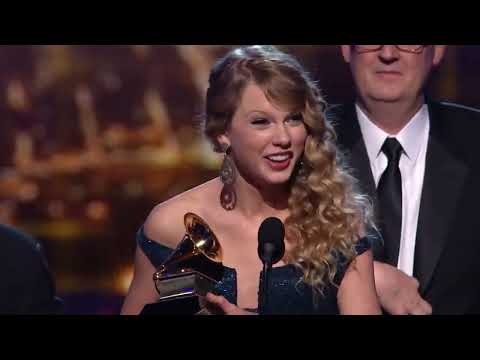 taylor swift's first grammy moment for the fearless album.