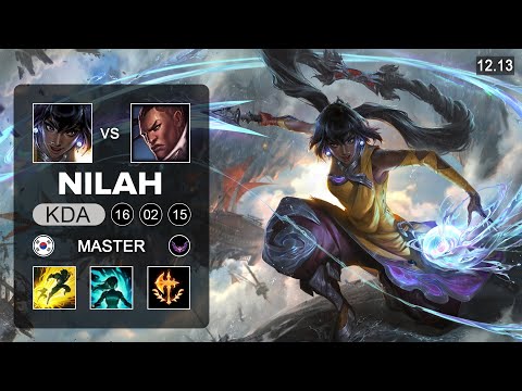 Nilah vs Lucian ADC - KR Master - Patch 12.13 Season 12