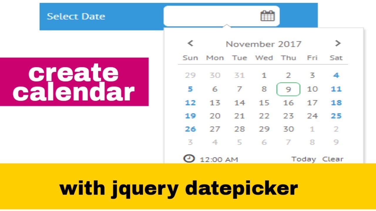 datepicker jquery ui example : download example code | cdn | bootstrap