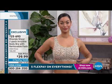 Rhonda Shear 2pack Invisible Body Bra with Removable Pads