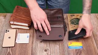 Стильний чоловічий месенджер з натуральної шкіри Vintage 21949 коричневий