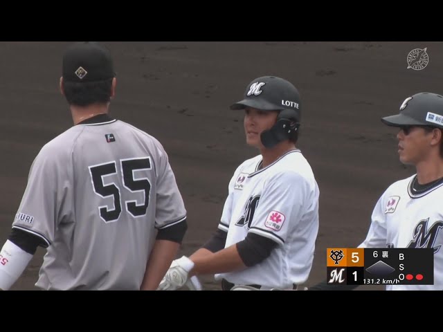 【ファーム】低めの球を上手く引っ張った!! マリーンズ・石川慎吾のタイムリーヒット!!  2024年9月25日 千葉ロッテマリーンズ 対 読売ジャイアンツ