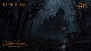 Moody Old Castle Thunderstorm | Relaxing Rain & Thunder Ambience [4K] 10 Hours
