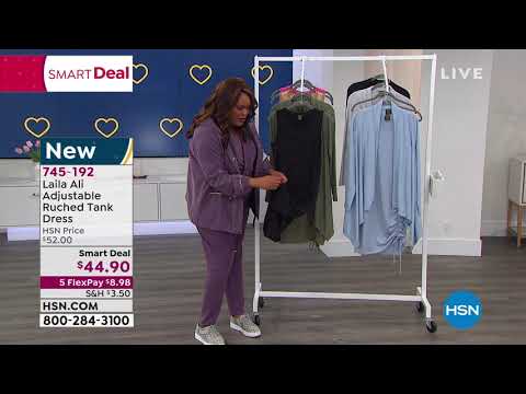 Laila Ali Adjustable Ruched Tank Dress