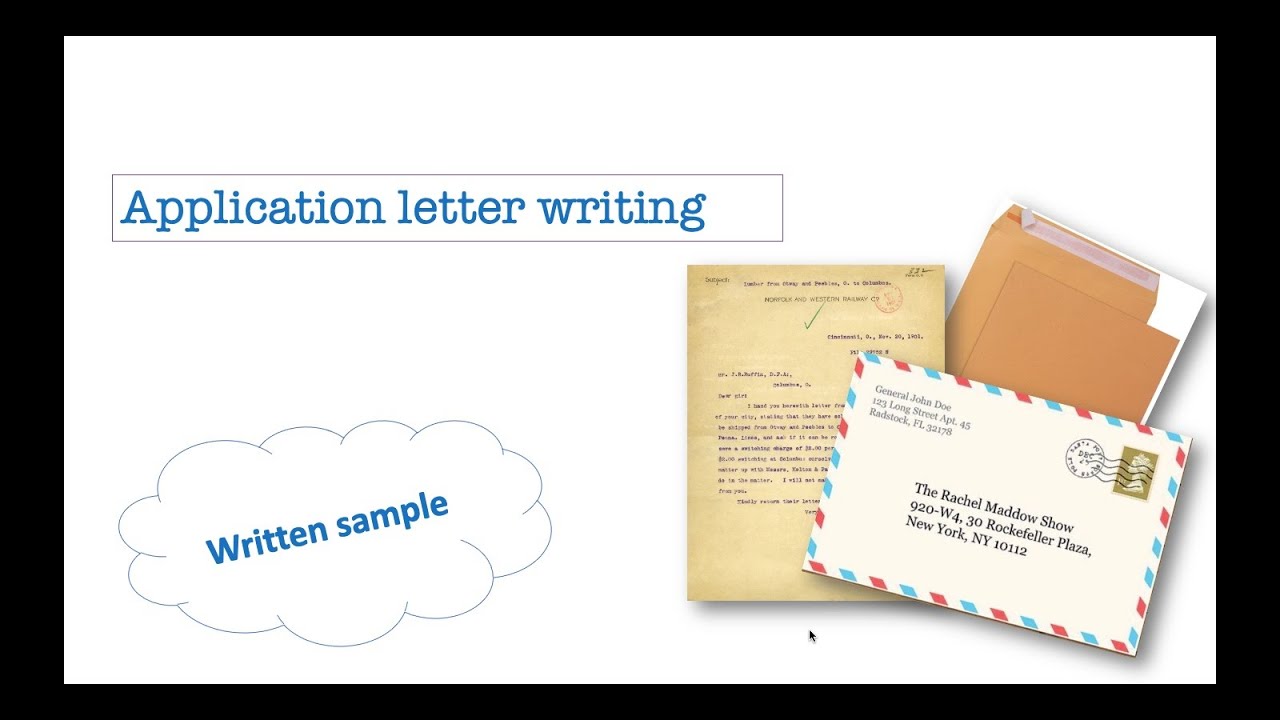 APPLICATION LETTER WRITING written sample