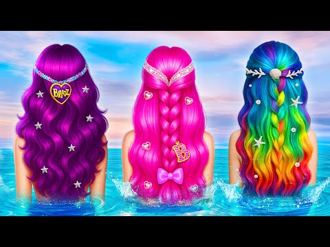 Soft Mermaid vs Dark Mermaid 🧜‍♀️🧜🏿‍♀️Nerd Girl Become To Beautiful Mermaid | Hana Teens