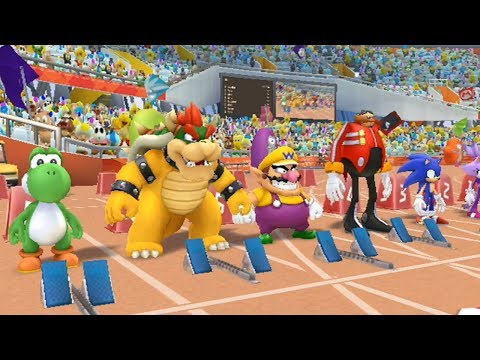 Mario and Sonic at the London 2012 Olympic Games - 100m Sprint (All Characters)